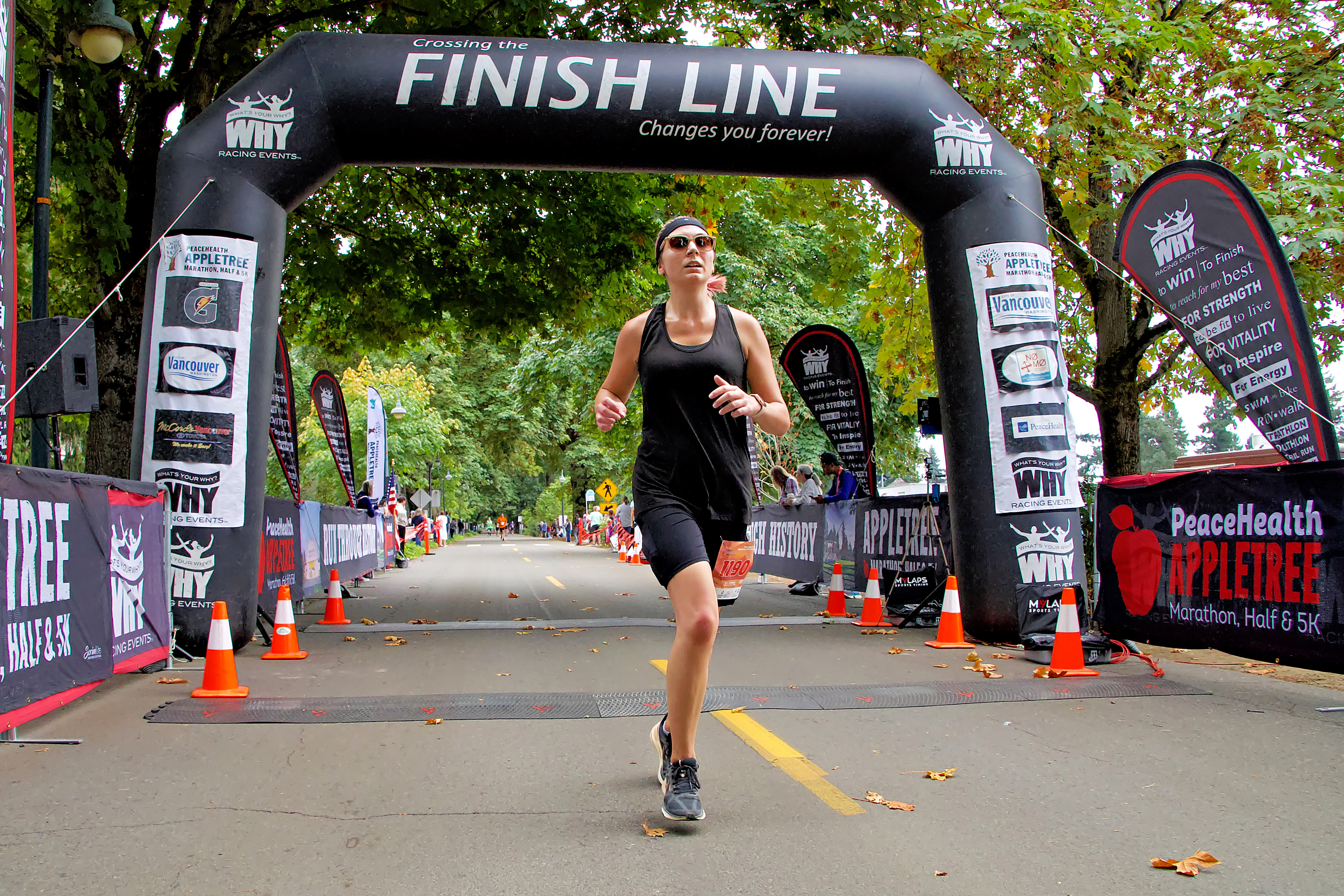 Gianna finishing a half marathon